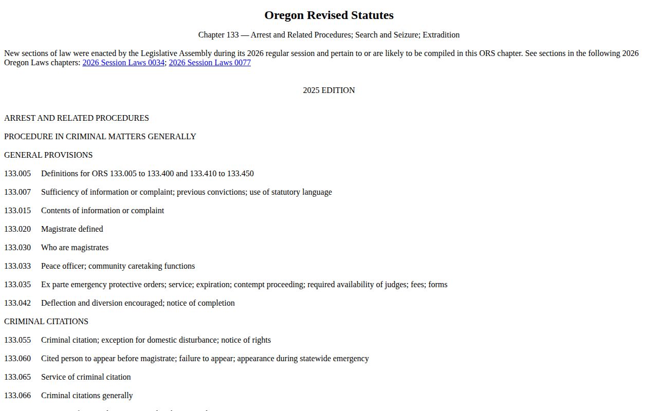 Oregon law governing Baker County released mugshot disclosure and removal