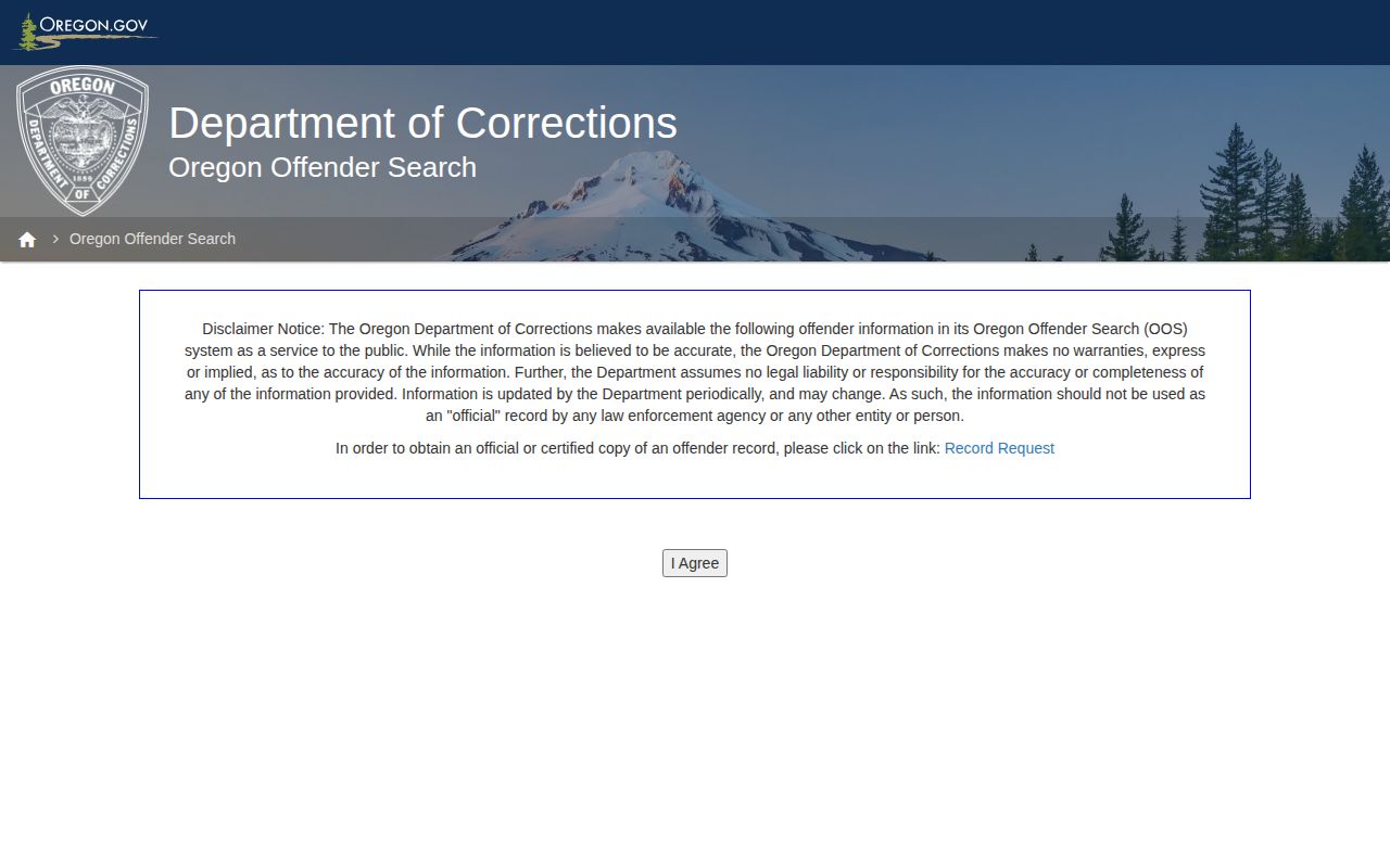 Oregon offender search for Baker County released inmate records